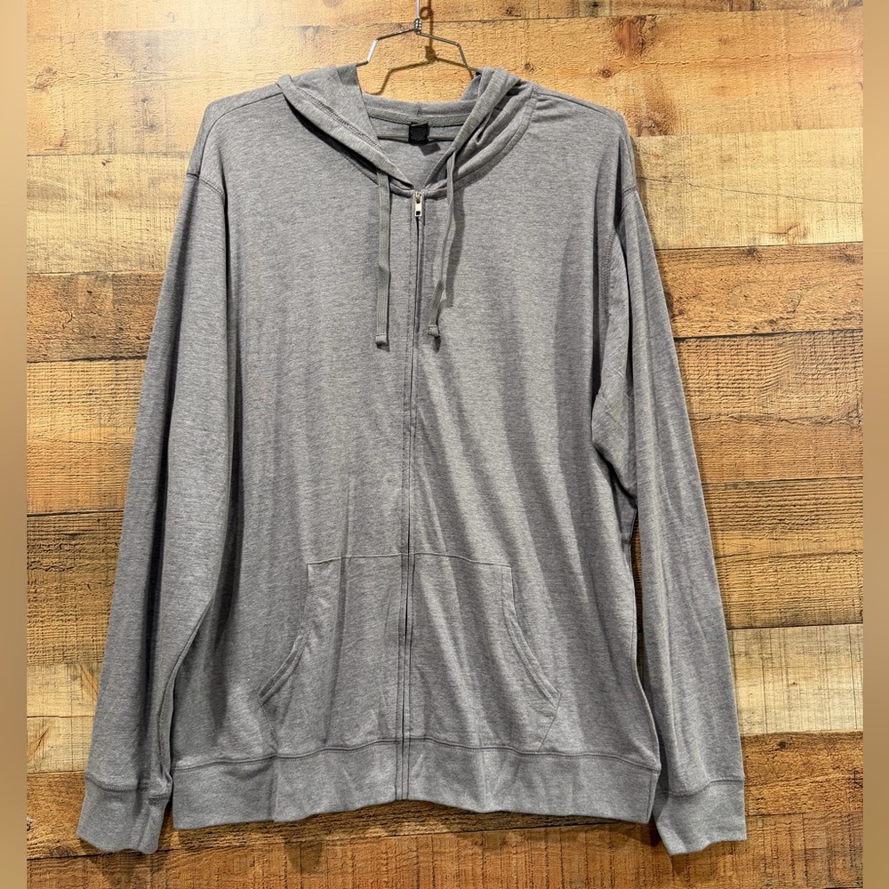 New District Full Zip Lightweight Triblend Unisex Gray Jacket Size 3XL